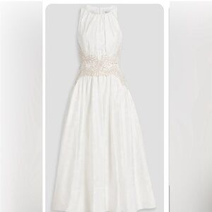 Aje White Midi Dress with Cream Accents